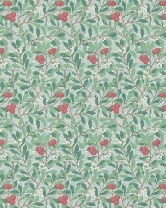 Arbutus Thyme/Coral – Tapete von Morris & Co.