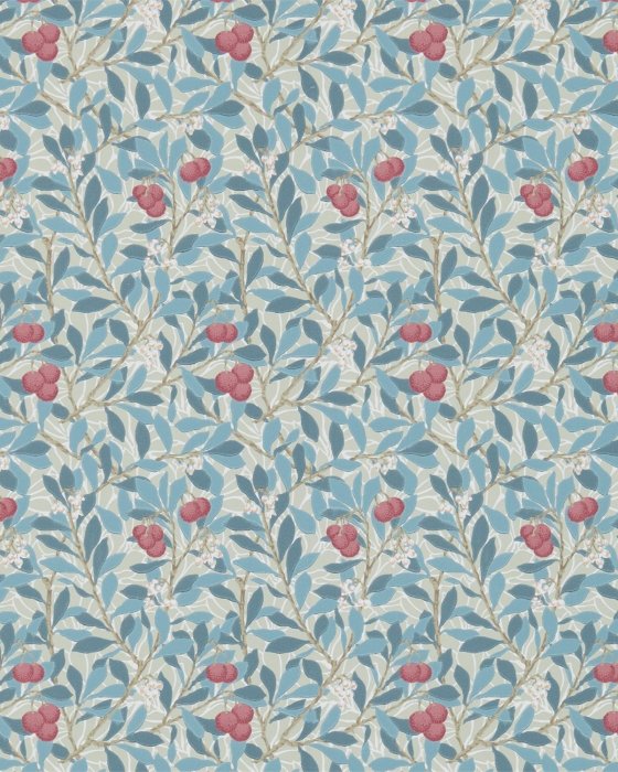 Arbutus Woad/Russet – Tapete von Morris & Co.