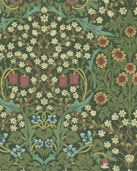 Blackthorn Green – Tapete von Morris & Co.