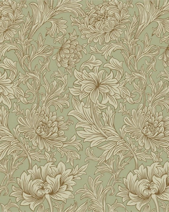 Chrysanthemum Toile Eggshell/Gold – Tapete von Morris & Co.
