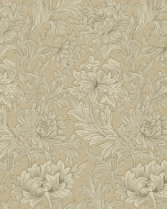 Chrysanthemum Toile Ivory/Gold – Tapete von Morris & Co.