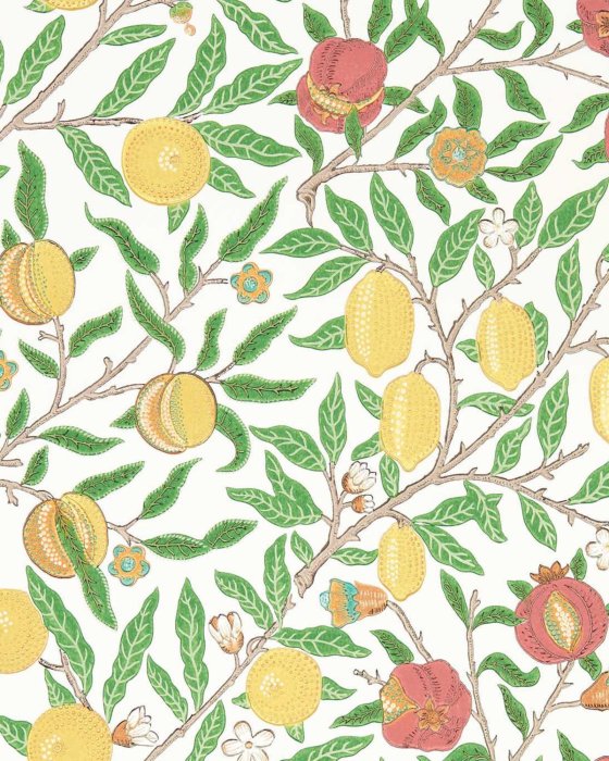 Fruit Leaf Green/Madder – Tapete von Morris & Co.