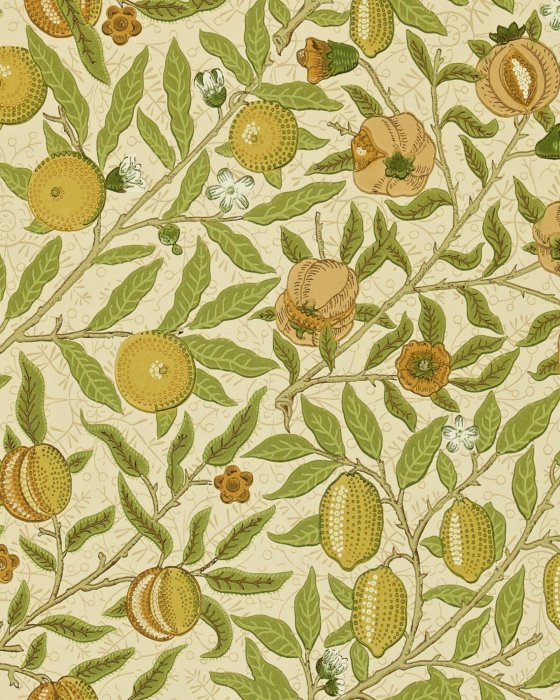 Fruit Lime Green Tan – Tapete von Morris & Co.