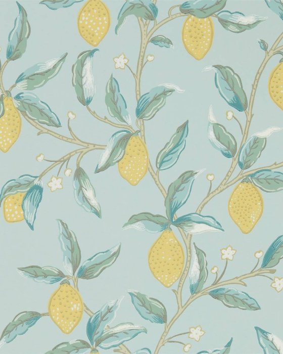 Lemon Tree Wedgewood – Tapete von Morris & Co.