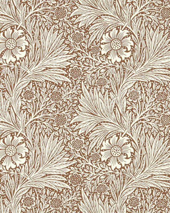 Marigold Chocolate/Cream – Tapete von Morris & Co.