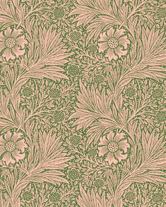 Marigold Pink/Olive – Tapete von Morris & Co.