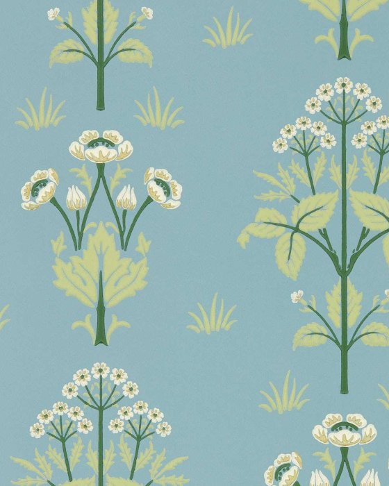 Meadow Sweet Mineral Blue – Tapete von Morris & Co.