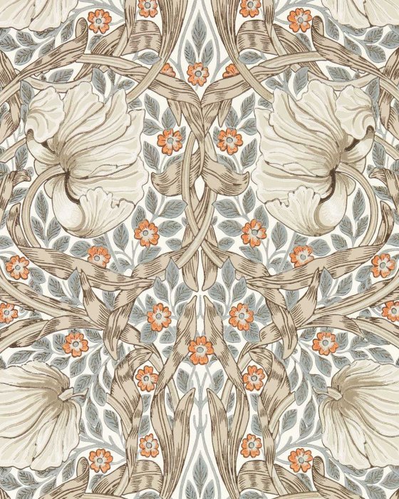 Pimpernel Linen/Coral – Tapete von Morris & Co.