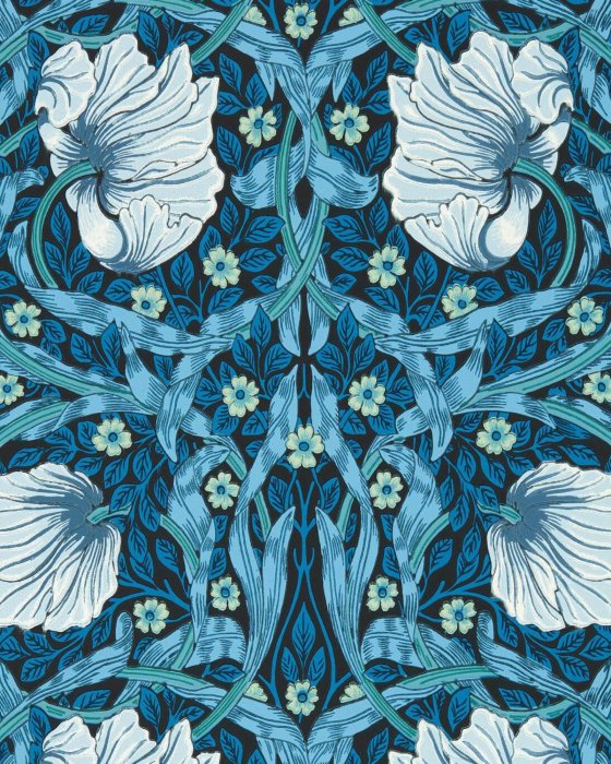 Pimpernel Midnight/Opal – Tapete von Morris & Co.