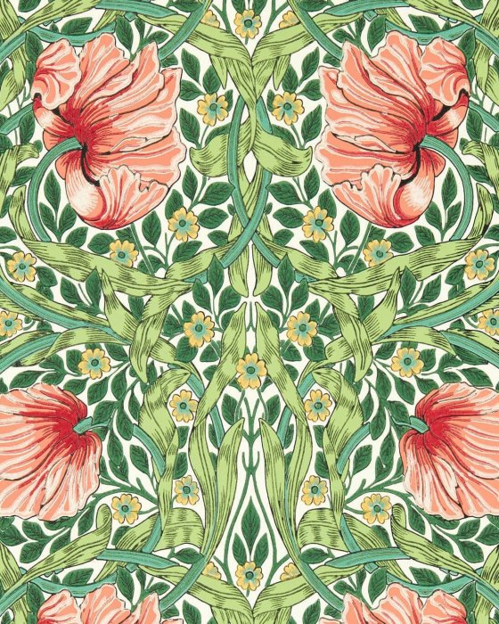Pimpernel Shamrock/Watermelon – Tapete von Morris & Co.