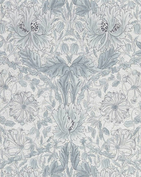 Pure Honeysuckle & Tulip Cloud Grey – Tapete von Morris & Co.