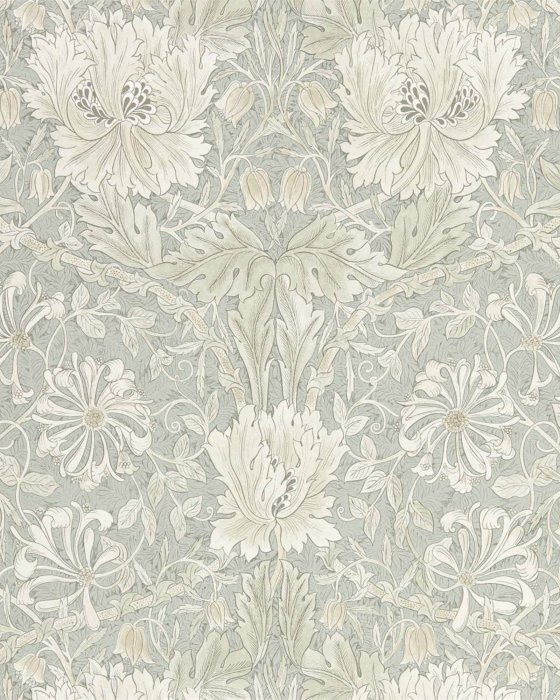 Pure Honeysuckle & Tulip Grey Blue – Tapete von Morris & Co.