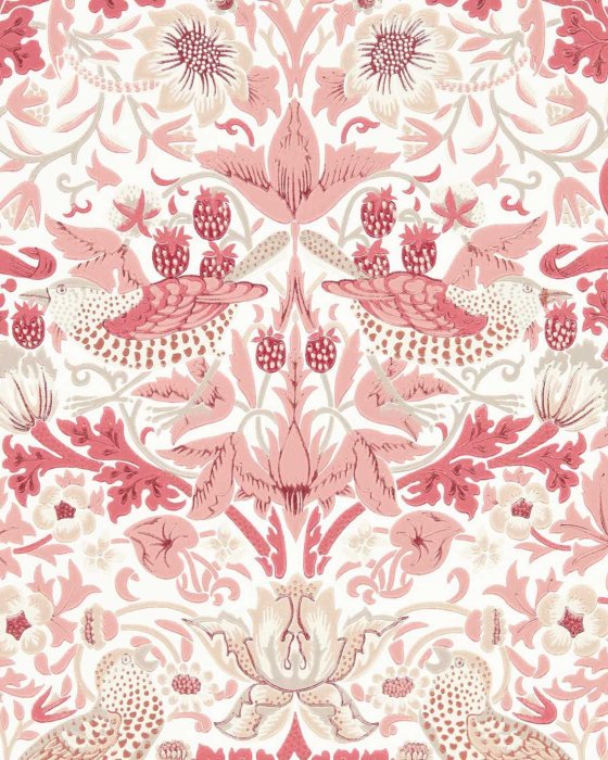 Simply Strawberry Thief Madder – Tapete von Morris & Co.