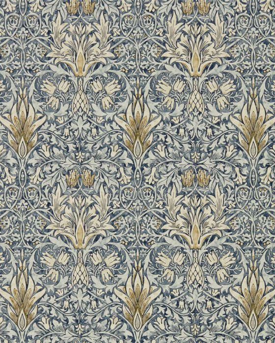 Snakeshead Indigo/Cumin – Tapete von Morris & Co.