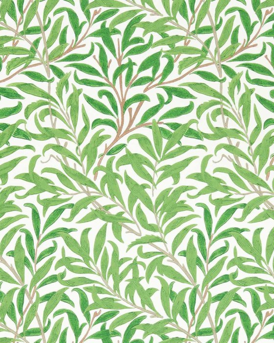 Willow Boughs Leaf Green – Tapete von Morris & Co.