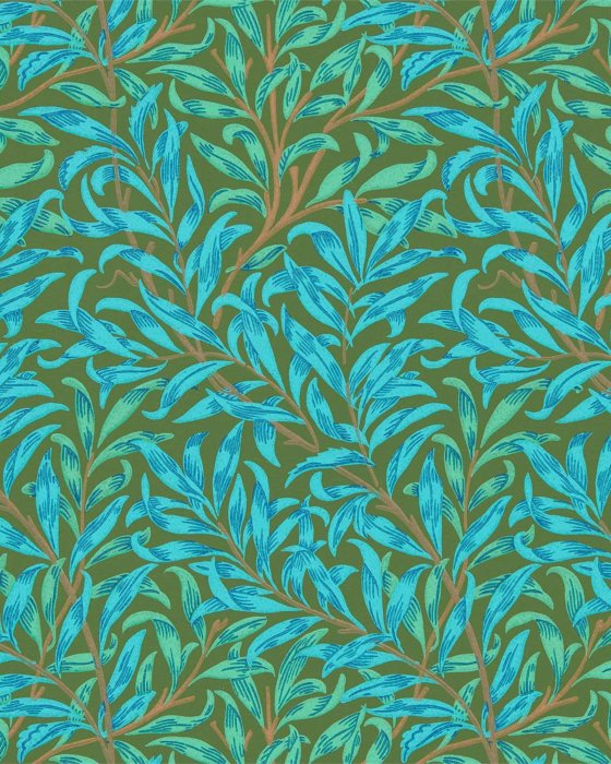 Willow Boughs Olive/Turquoise – Tapete von Morris & Co.