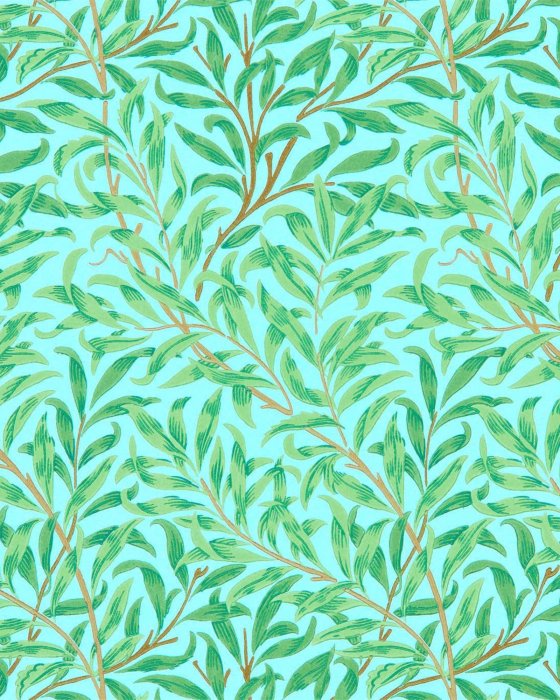 Willow Boughs Sky/Leaf Green – Tapete von Morris & Co.