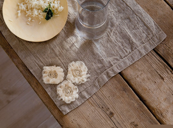 Peonie Tischset in leinenfarben - 2er Set - 39 x 56 cm