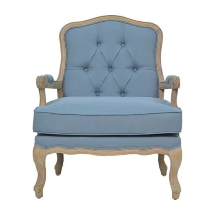 Sessel Andromaca – Eiche mit Leinen in Taubenblau