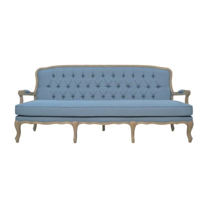 Sofa Andromaca – Eiche mit Leinen in Taubenblau